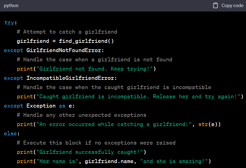 GAggarwal's tweet image. #CodingLove 😍🥰
Attempt to catch the girlfriend - What should I expect ?😆😂🤣