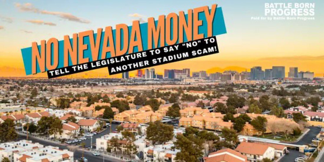 THE NEW BILL NAME IS #SB1! This is a #StadiumScam that benefits some… like billionaires, casino operators, and short term construction work. 

It’s time to shut down this scam. We believe #NvLeg’s will do the right thing and vote NO on #SB1. 

It’s time to focus on real issues.