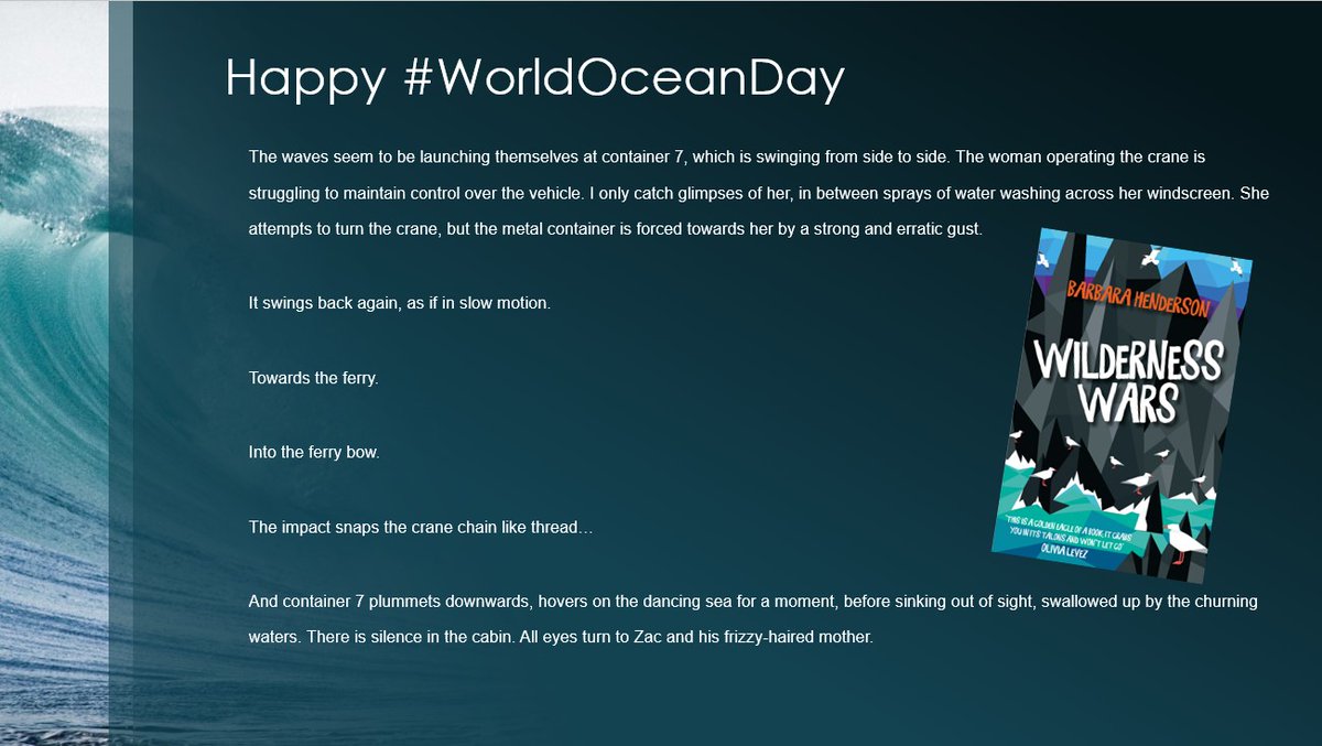 Happy #WorldOceanDay 
Here is a little blast of my ocean book, #WildernessWars.
cranachanpublishing.co.uk/product/wilder…

#ProtectWilderness #ecothriller @EcoSchoolsCAN @EcoSchoolsTDSB @JohnMuirTrust  @nature_scot