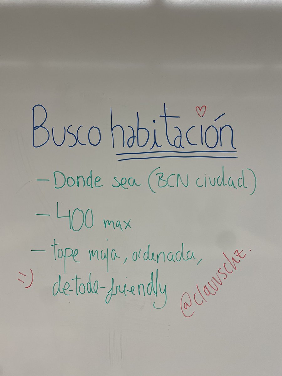 clauschz19's tweet photo. Busco piso en Barcelona (Eixample, Sants, Sagrada familia, Poblenou, Clot, Gotic, Born…)

Soy estudiante, muy maja, muy viajera y muy graciosica. 

Cualquier cosa dm (tw o insta). 
Si me lo compartís pues 10/10 y un besazo para ti https://t.co/wf6BxDWV1J