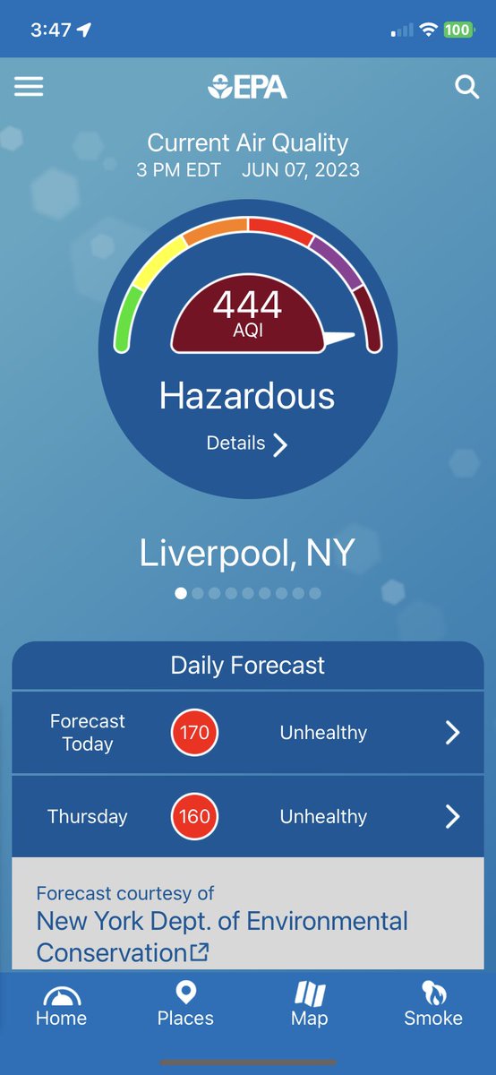 JenRobinson315's tweet photo. The air quality in #UpstateNY right now is insane https://t.co/puTH1yyEnv