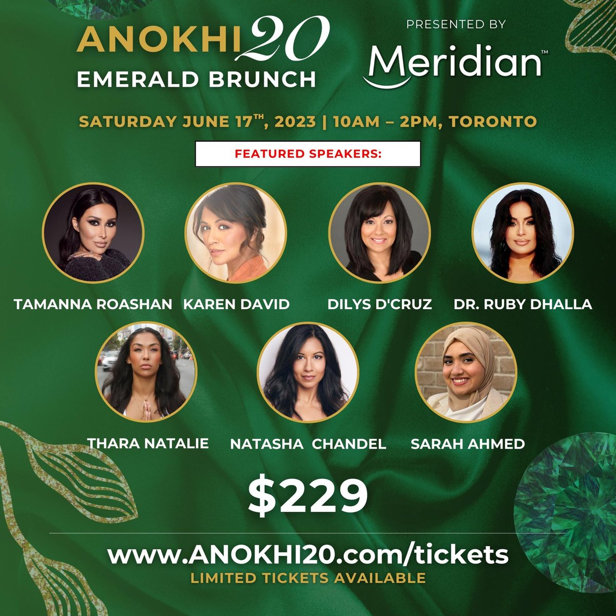 RajGirn_'s tweet photo. ANOKHI's EMERALD BRUNCH is pleased to announce our final and full details of the brunch event presented by MERIDIAN CREDIT UNION (@meridiancreditunion) 🤩

Talent Brought To You By THE OPEN CHEST CONFIDENCE ACADEMY https://t.co/a2nvAY7Gfv