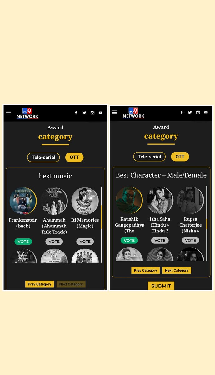 Web Series #Prankenstein on my music direction &amp; directed by my friend Sagnik Chatterjee has been nominated in two categories!! 
Thanks to TV9 Bangla ❤️🙏🏻

Kindly vote and spread friends from the link below🙏🏻🙏🏻
👇🏻
tv9bangla.com/ghorer-bioscope

#pleasevote #officialselection