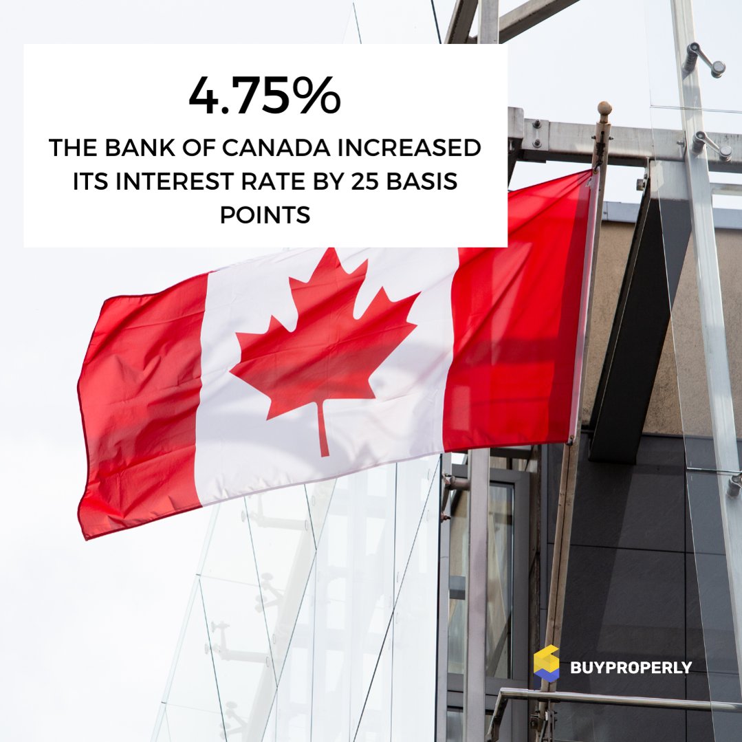 📢Just in! Bank of Canada raises the interest rates by 0.25%. Is this the end of the rate hikes, or are there more on the horizon? 📈 Share your thoughts on the unanticipated move by Bank of Canada in the comments below! 💬👇 #BankOfCanada #InterestRateHike #CanadianEconomy