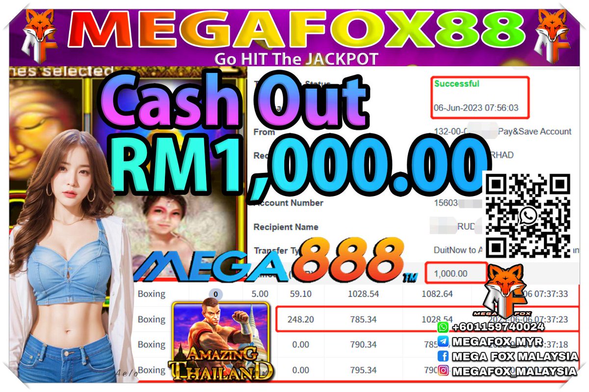 mega_fox88's tweet photo. MEGAFOX88 COMPANY
✅ MESIN : #mega888
✅ GAME : #AmazingThailand 
✅ CUCI AMOUNT : RM 1000.00
‍ Telegram &amp; Whatsapp
https://t.co/W23uv0PDWs
CS1 : +6011-5974 0019
CS2 : +6011-5974 0024
@MEGAFOX_MYR
#megafox88
#megafox88online
#mf88
#OnlineCasino
#onlinecasinomalaysia https://t.co/9h0qPpJ6kE
