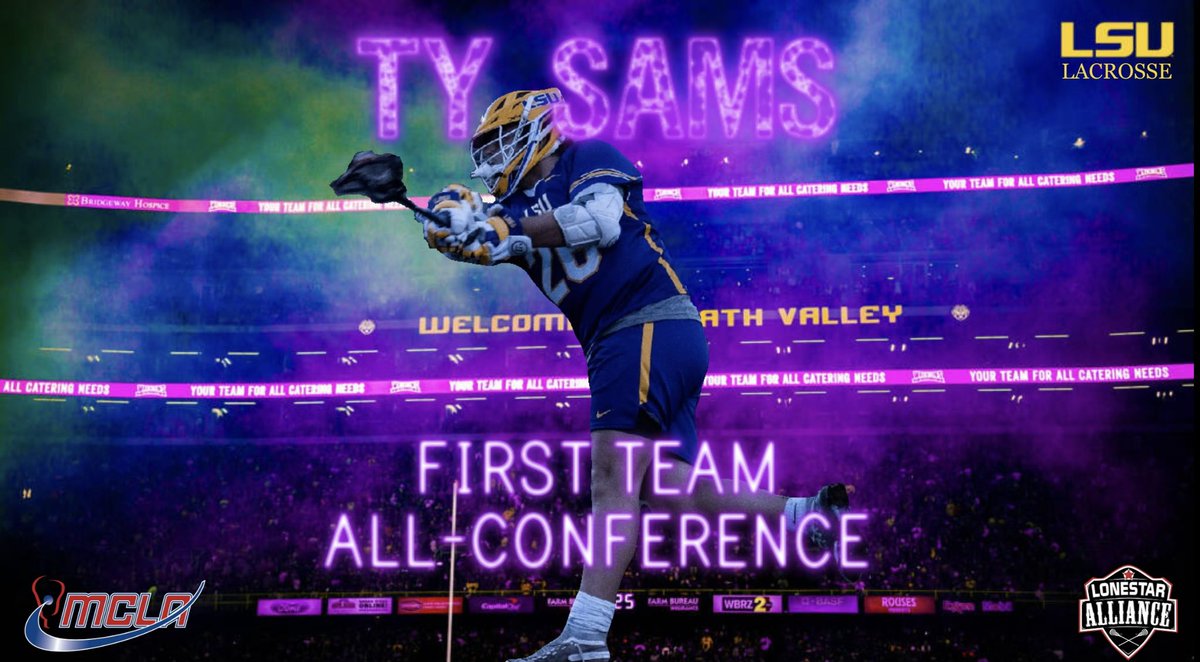 lsumenslacrosse's tweet photo. Congratulations to Wally Sofield and Ty Sams for being selected to the LSA All-Conference First Team!! #hold #that #tiger https://t.co/S9l9vD9KIh