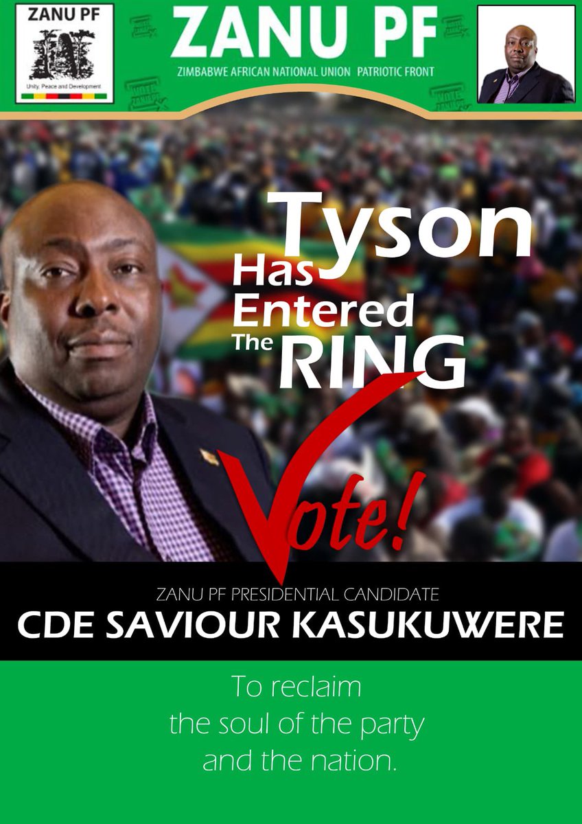Cde's & Friends Tyson Kasukuwere has entered the ring. This particular stance (pic 📸)is not official as of yet.... however, very interesting dynamics @ play! Mnangagwa’s biggest mistake was the 18th April Zimbabwe independence day held in Mount Darwin Zim @ 43! It really didn't…