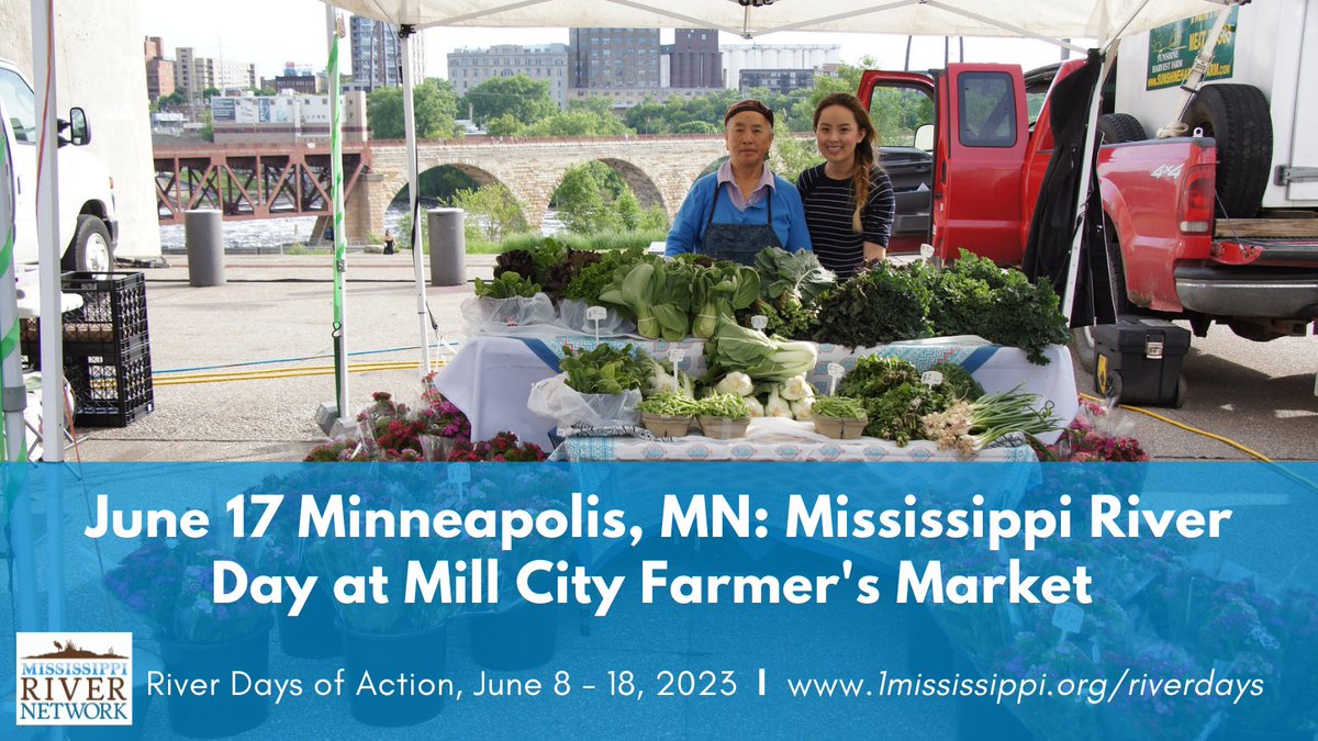 We're proud to be one of 50 organizations and community groups hosting a #RiverDaysOfAction event, with @GLBW_UMN and @MCFarmersMkt! We hope to see you at Mississippi River Day on June 17! Find details and the list of 30+ events happening from June 8-18: 1mississippi.org/riverdays