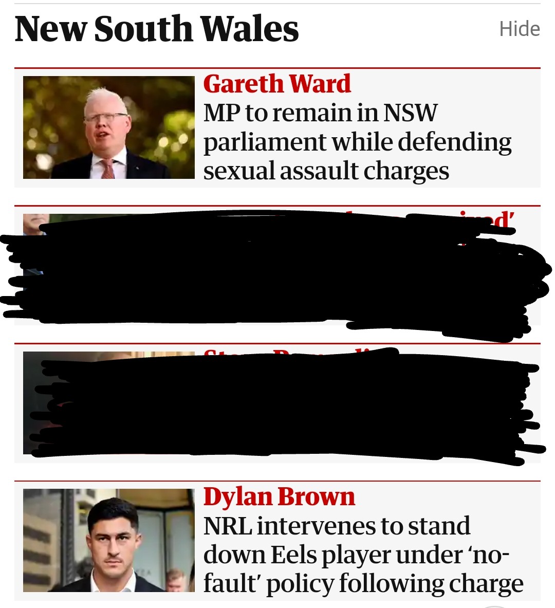 The #nrl taking the decisive step to stand down #dylanbrown while our so-called elected officials turn a blind eye to #garethward on the same charges tells you everything you need to know about the sickening nature of our useless #nswgovernment. Pathetic. 'One rule for thee...'