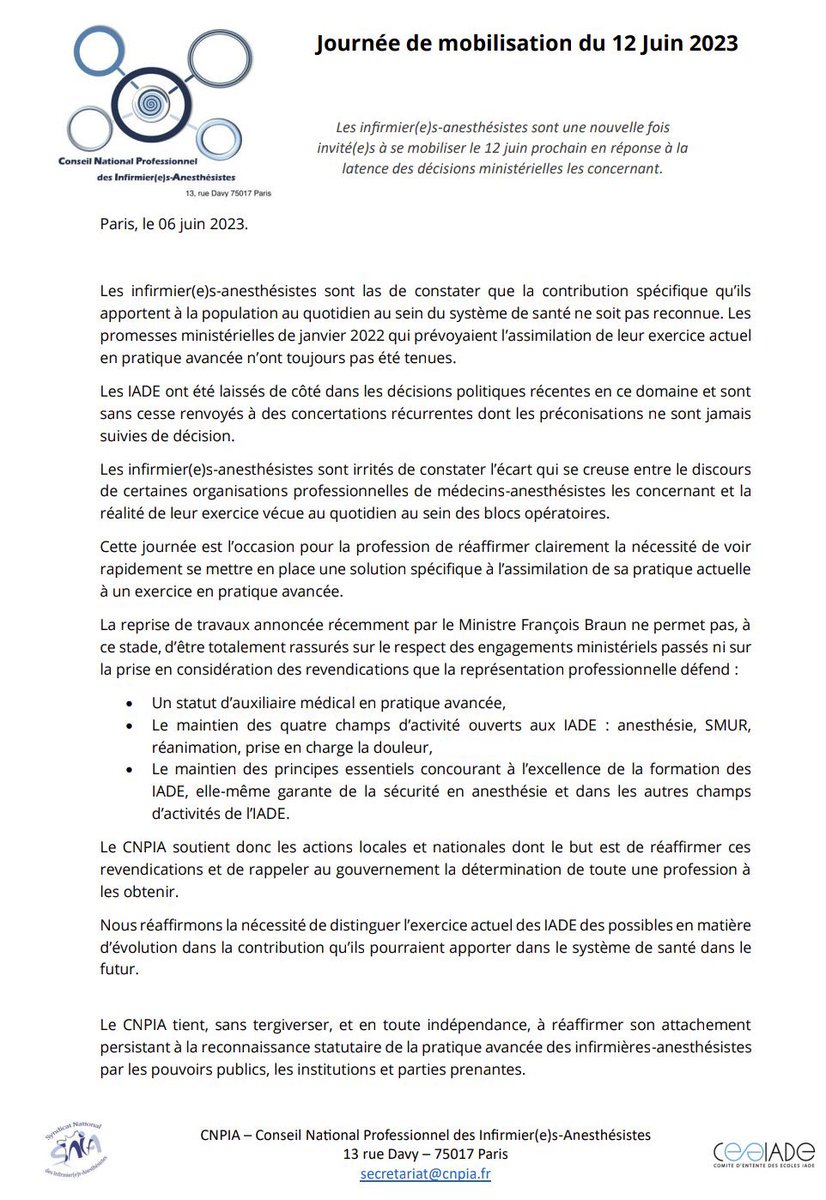 SNIA75's tweet photo. #IADEenPratiqueAvancée @CNP_IA @CEEIADE 
#Mobilisation #12Juin
https://t.co/ry4q1LKRK9 https://t.co/Gpyp1wOHTj