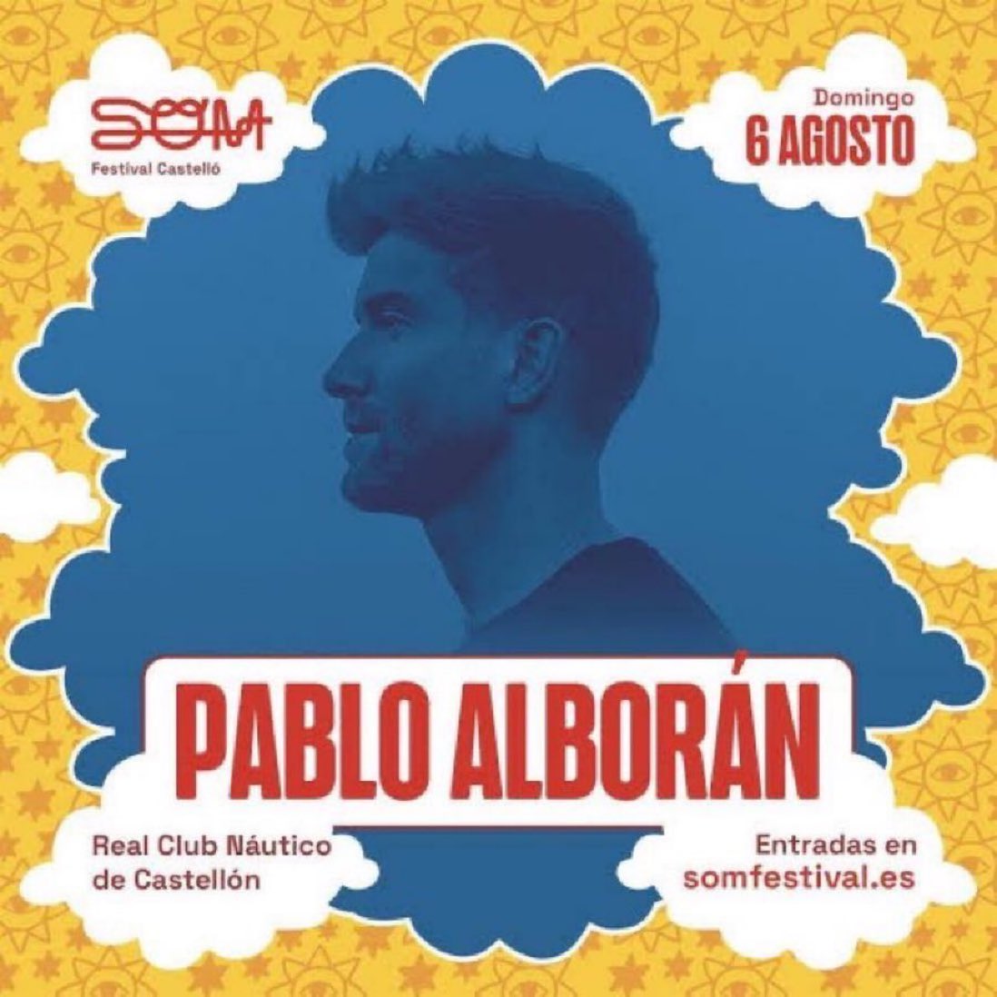 #Concierto 06 de agosto. SOM Festival Castelló 🇪🇸 <a href="/pabloalboran/">Pablo Alborán</a> 

#TourLaCu4rtaHoja2023

Entradas: pabloalboran.es
