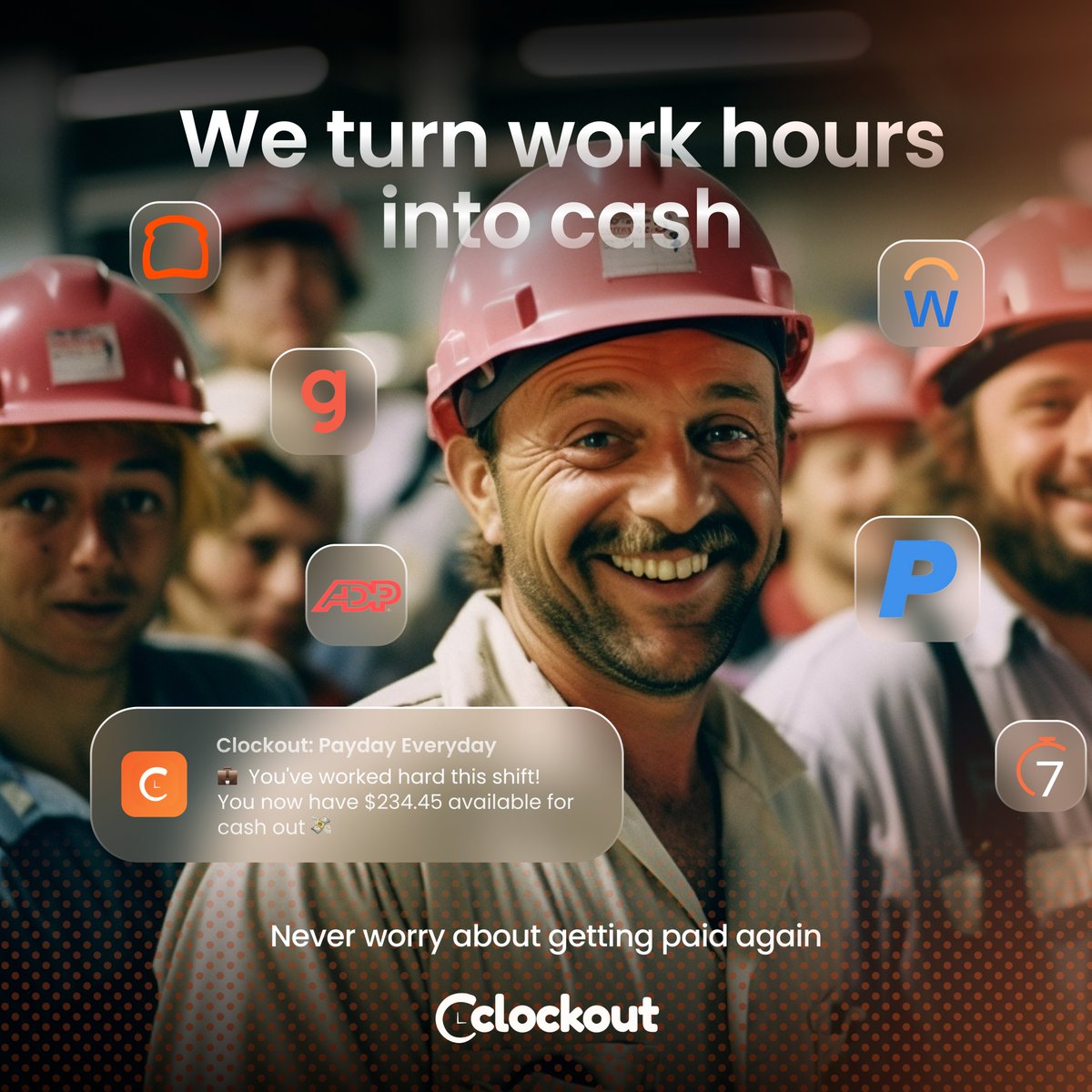 With Clockout, every minute you work translates into money in your pocket 💸

No more stressing over bills due before payday, we give you access to your hard-earned money when you need it most!💡