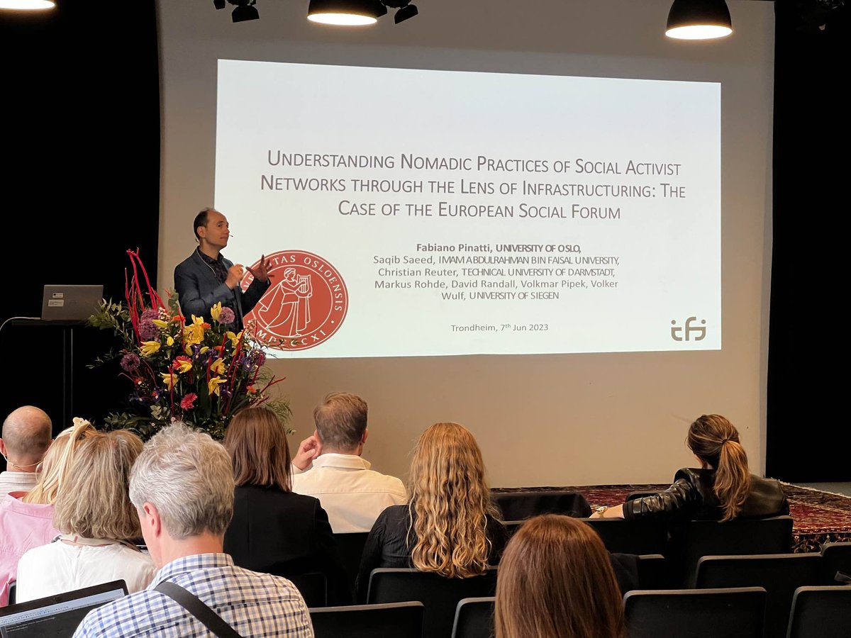 ECSCW's tweet image. Paper session 3 at #ECSCW2023: Infrastructures for remote work. Inspiring discussions on remote care, emergency management, and nomadic practices. 👏