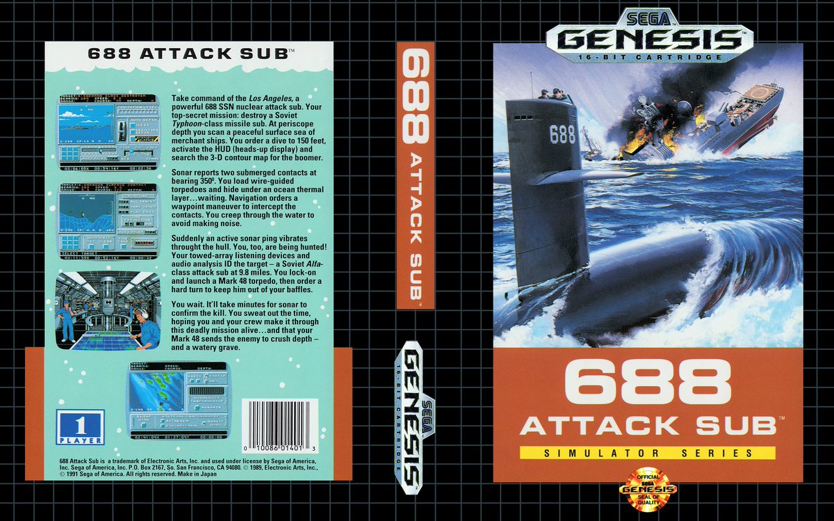 Dr_Westlake's tweet photo. 688 ATTACK SUB
Genesis - 1991 - Electronic Arts
Comande submarinos americanos y soviéticos y emprenda peligrosas misiones en lo profundo del océano #688AttackSub #ElectronicArts #SegaGenesis #megadrive #retrogaming #gaming #retrogames #retrogamer #gamers #retro #games #indiegames https://t.co/k724qfl66e