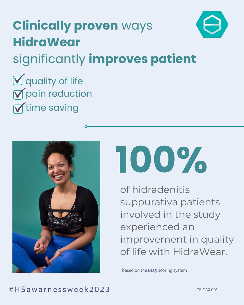 Clinically proven ways @HidraWear significantly improves patient
✅ Quality of life  ✅ pain reduction ✅ time-saving 

#hidradenitissuppurativa #HSWarrior #HSawareness #BeAGP #MedTwitter #DermTwitter #HSawarnessweek2023