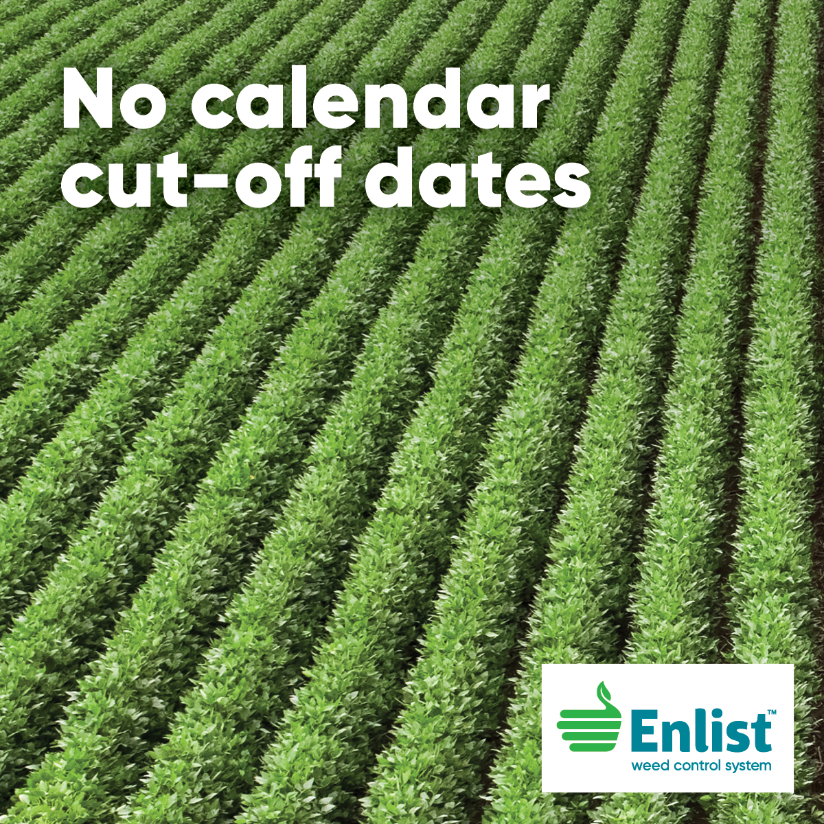 There's no need to battle the calendar. With Enlist E3® soybeans, you have the #FreedomtoSpray, because there are no calendar cut-off dates. spr.ly/6011OscOR
