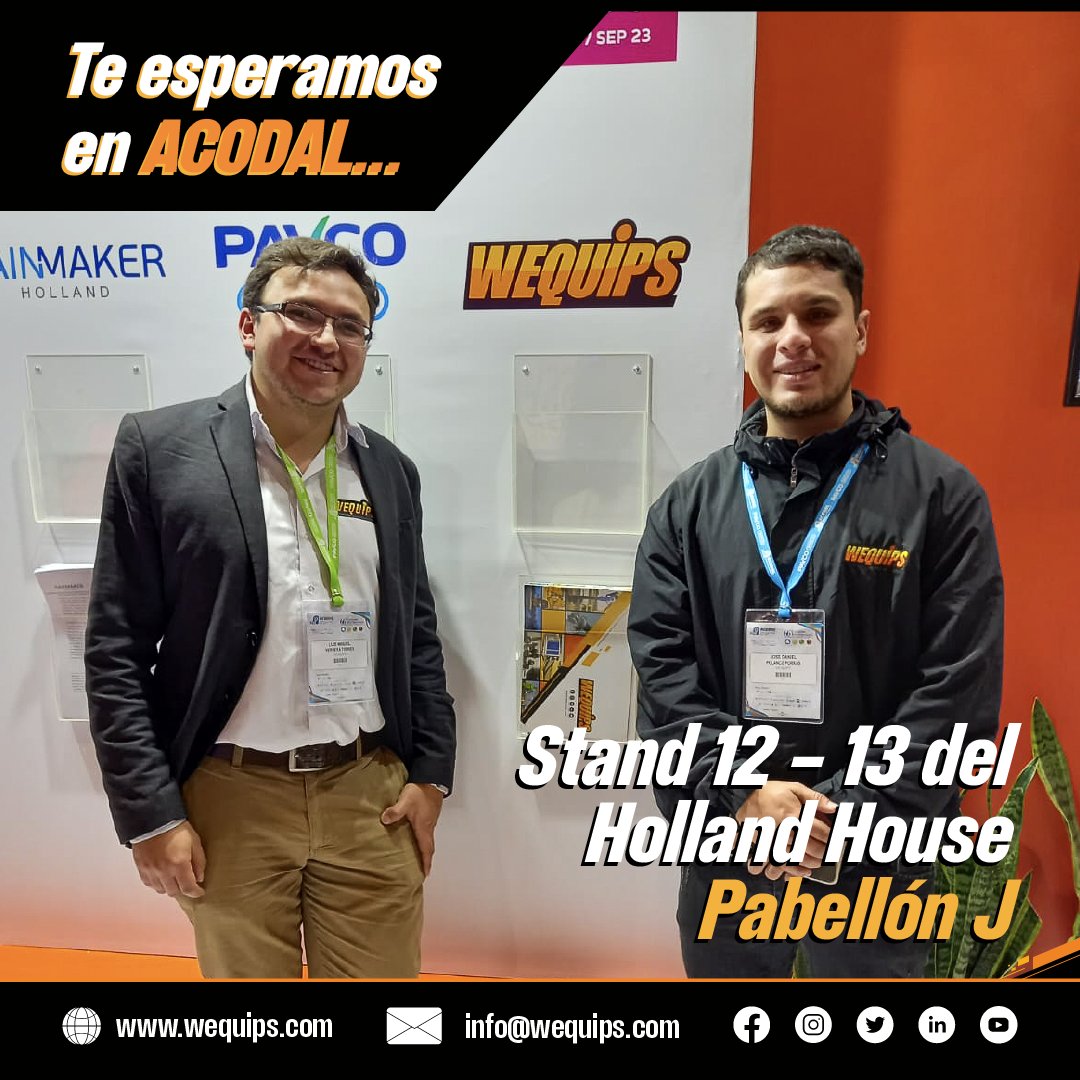 wequips's tweet photo. ¡Te esperamos en ACODAL!
@ACODAL #ACODAL  @HollandHouseCol @nwpnederland @HollandWater @NLinBusiness1 @MinBZ @nwpnederland @RVO_Nederland @Aquatech @deltares @PaquesLAM @PavcoWavinCo #NLatACODAL #DutchWaterSector #WaterDrivenFuture https://t.co/zXadMsQC2z