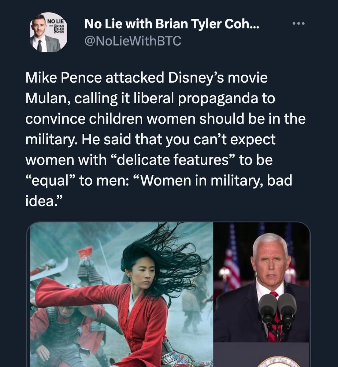 Running for “Commander In Chief.”  🤡🤡🤡🤡
#MikePence #GOPMisogyny #MilitaryWomen #USMilitary #Veterans #FinishTheJob #BidenHarris2024 #VoteBlueEveryElection #NoLieWithBTC