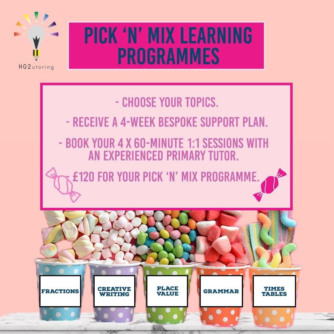 hg2utoring's tweet photo. ‼️Our Summer Services Launched! 
👉Do you fancy trying tutoring without the commitment after 4 weeks? 
Come and taste our Pick ‘n’ Mix Programme;a bespoke plan of learning areas to support your child’s confidence.
#summertuition #experiencedteachers #summerfun #learningpicknmix https://t.co/VqYRlkwmiQ