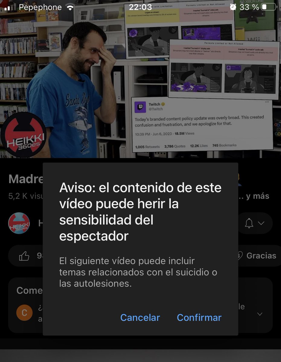 ⁦<a href="/Heikki360/">Xabier Sánchez</a>⁩  YouTube te tiene manía creo…