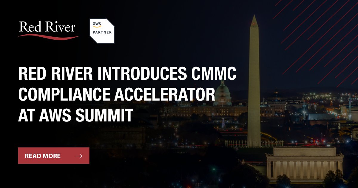 Red River (@thinkred) on Twitter photo Today we launched a new solution to help customers comply with Cybersecurity Maturity Model Certification (CMMC) 2.0 requirements. CMMC Compliance Accelerator was developed with <a href="/stackArmor/">stackArmor</a> and runs on the <a href="/awscloud/">Amazon Web Services</a> GovCloud. Learn more: hubs.ly/Q01SKpCt0 #AWSSummit Today we launched a new solution to help customers comply with Cybersecurity Maturity Model Certification (CMMC) 2.0 requirements. CMMC Compliance Accelerator was developed with <a href="/stackArmor/">stackArmor</a> and runs on the <a href="/awscloud/">Amazon Web Services</a> GovCloud. Learn more: hubs.ly/Q01SKpCt0 #AWSSummit