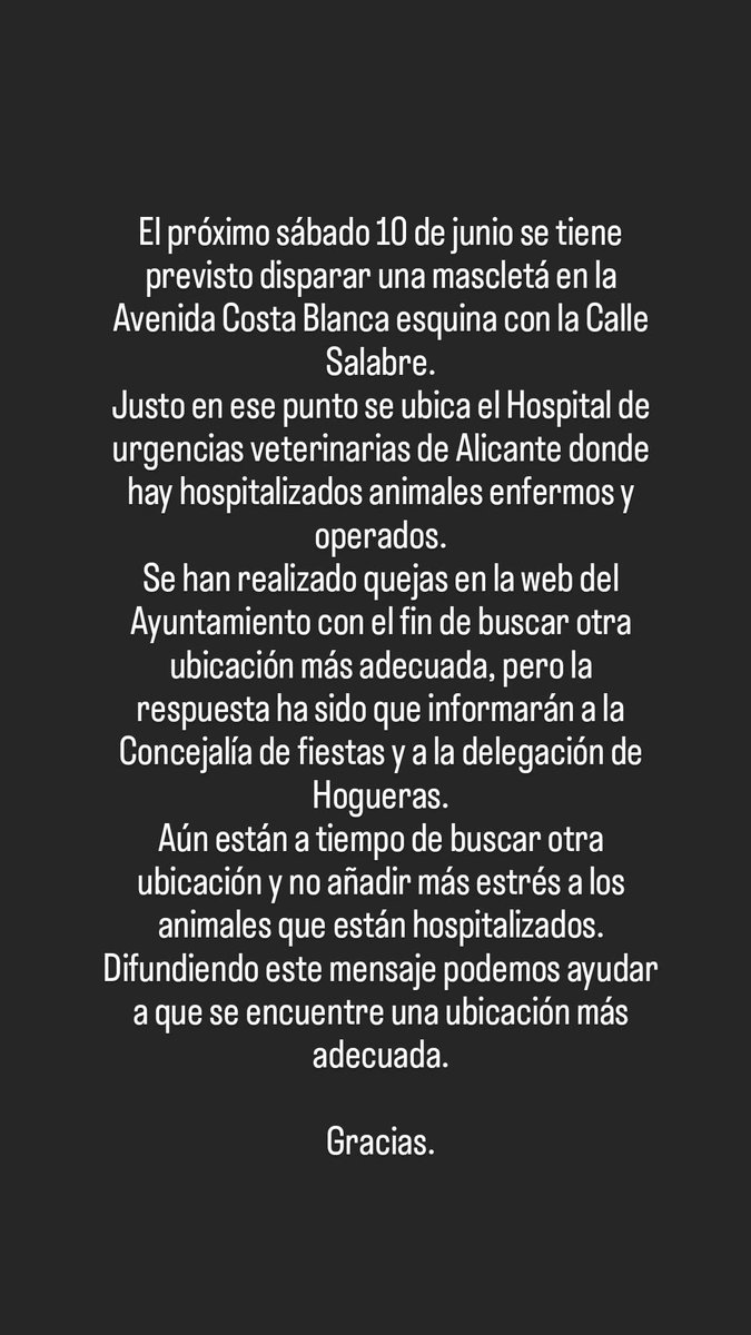 _chico_audaz's tweet photo. DIFUSIÓN #ALICANTE MASCLETÁ EN HOSPITAL DE URGENCIAS VETERINARIAS SAN JUAN ALICANTE.

@todo_alicante @alicantinismo @Ra_Mas @radioalicante @informacion_es @saicalicante @Alicantinaenfu1 @luisbarcala @alicanteayto https://t.co/V4xi2qBOy4