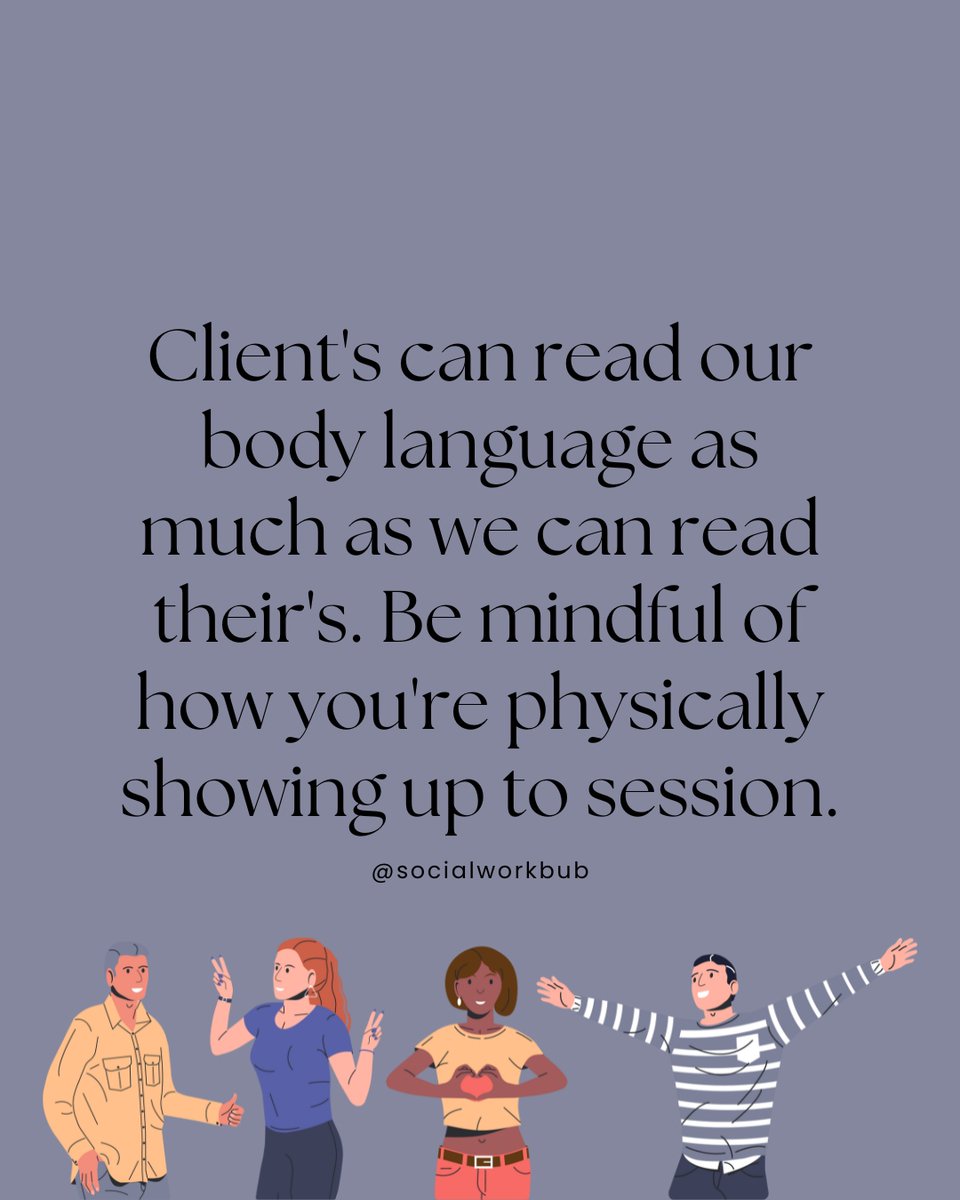 socialworkbub's tweet photo. ✨We're not the only ones that analyze during a session. Be mindful of yourself &amp; how you're taking up space in session!

#socialwork #socialworker #therapy #therapist #mentalhealth #bodylanguage #bodylanguageanalysis #psychology #counseling https://t.co/ihCXxBbJUZ