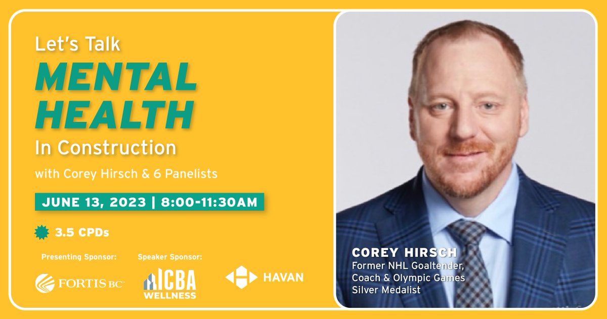 Homebuilders Association Vancouver (HAVAN) (@havanofficial) on Twitter photo Look after & protect your most valuable resource, your staff.
HAVAN presents Let's Talk Mental Health in Construction on June 13 -- with a focus on supporting members & their employees around mental health.
✅ Register: ow.ly/oywY50OIpki
<a href="/CoreyHirsch/">Corey Hirsch</a> <a href="/icbabc/">ICBA | Join Us!</a> <a href="/havan_ceo/">Ron Rapp</a> Look after & protect your most valuable resource, your staff.
HAVAN presents Let's Talk Mental Health in Construction on June 13 -- with a focus on supporting members & their employees around mental health.
✅ Register: ow.ly/oywY50OIpki
<a href="/CoreyHirsch/">Corey Hirsch</a> <a href="/icbabc/">ICBA | Join Us!</a> <a href="/havan_ceo/">Ron Rapp</a>