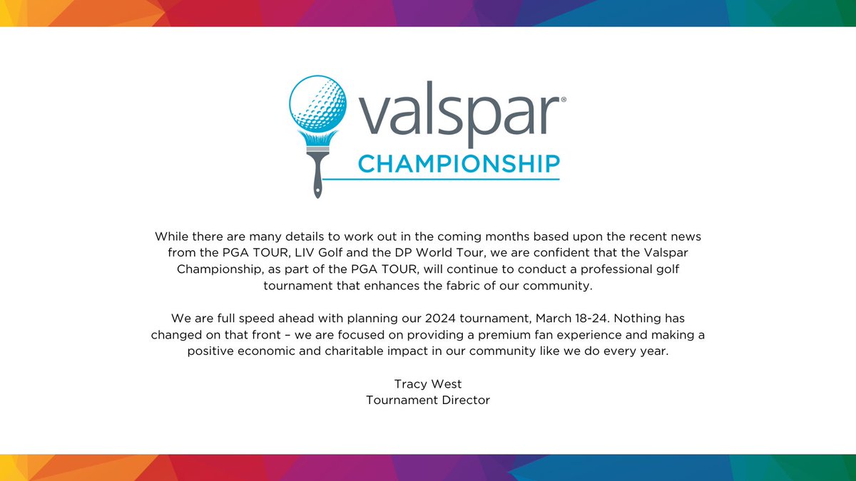 Valspar Championship on Twitter "A statement from Valspar Championship