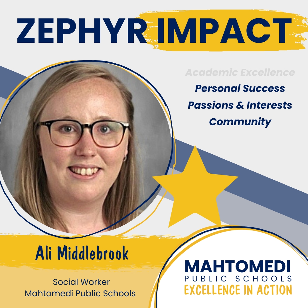 A parent shared this note of appreciation for Ali Middlebrook, district social worker: “Ms. Middlebrook is a very kind, empathic and approachable person who truly cares about the well being of Mahtomedi students and their families.”

#WeAre832