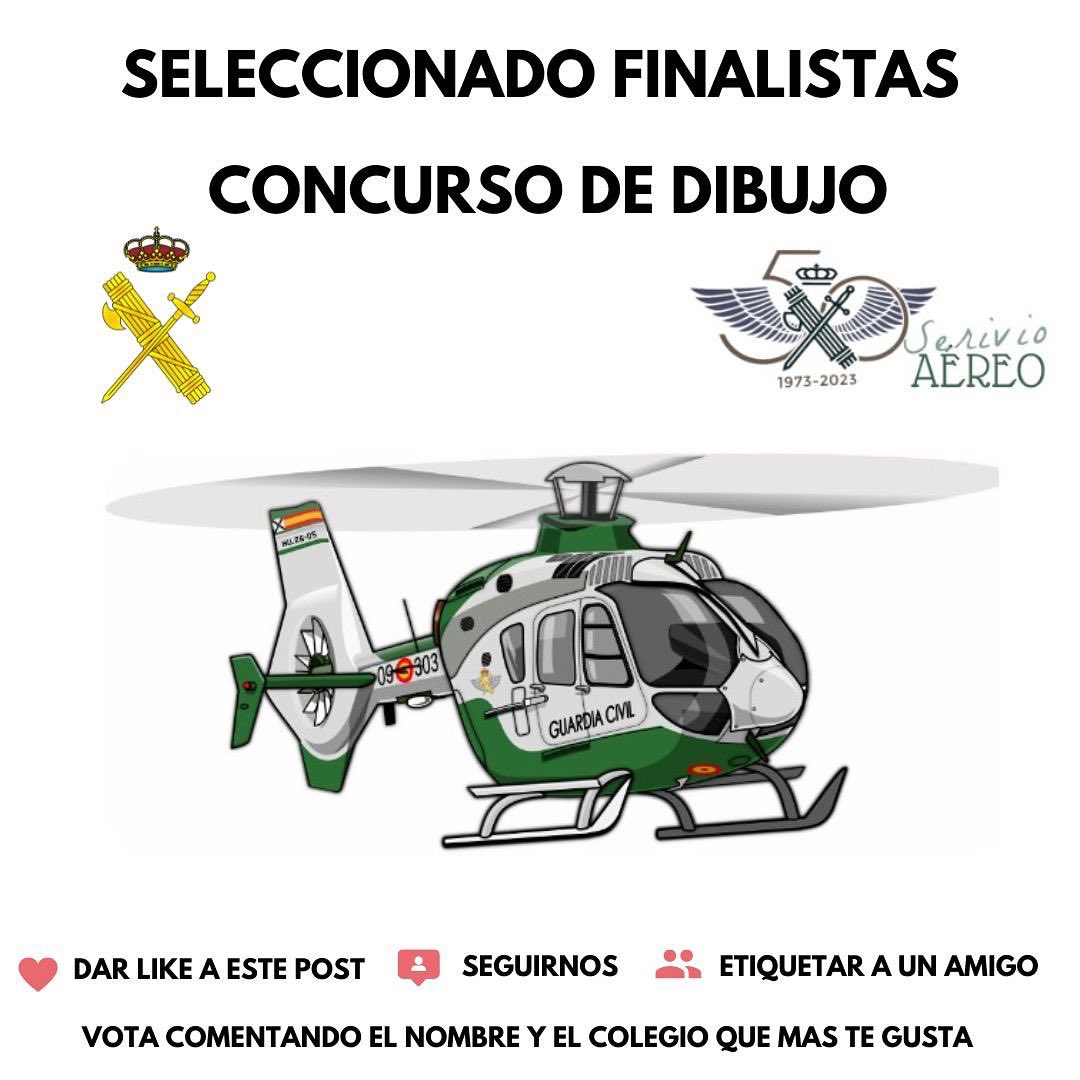 GCivilCoruna's tweet image. 🗳️TODOS A VOTAR Concurso de dibujo escolar. “50 aniversario del servicio aéreo de la Guardia Civil” 

Estos 7 dibujos son los finalistas, elige tu favorito 🤩