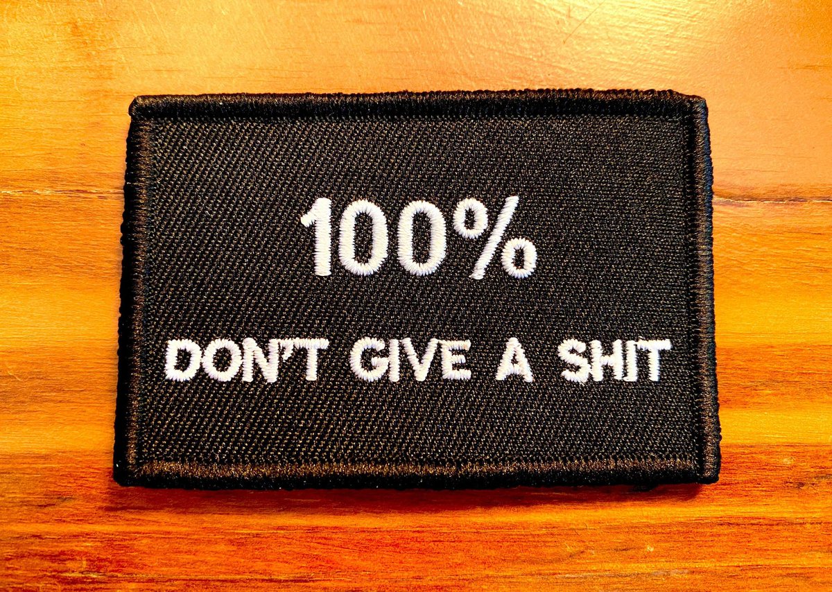 CornholePatches's tweet photo. It’s back! 100% Don’t Give a Sh*t the patch is here once again for all those who like to display a dose of honesty on your bags &amp; Zucas.

Get yours here today for only $5! ➡️ https://t.co/N63dLG0GvT

As always, receive 1 free surprise patch w/ every 5 patches purchased. #cornhole https://t.co/6sC5wGlVQs
