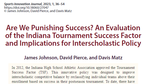 IUIndy_SII's tweet photo. In the latest episode of the Sports Innovation Podcast feat. Dr. James Johnson from Ball State and our director Dr. David Pierce. They discuss their research on high school athletics policy and competitive parity feat. in the Sports Innovation Journal.

https://t.co/As64IDk7hL https://t.co/Ykisaby6Yb