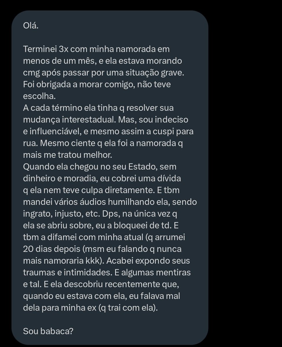 eu sou babaca? tweet media