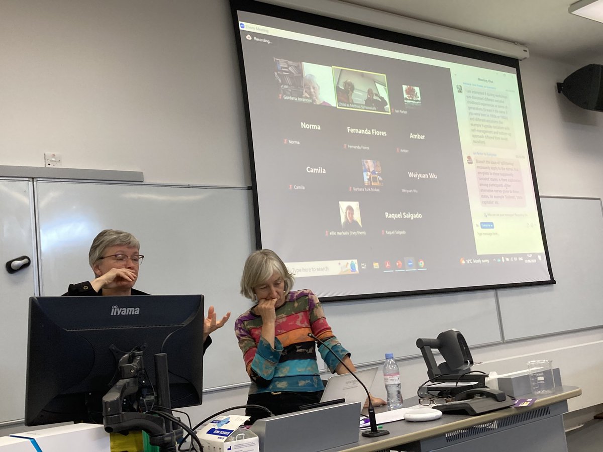 ChristinaMacRae's tweet photo. Day 3 #ChildAsMethod conference. 
Thanks to Berenice Bento and Artemis Christinaki, Erica Burman and @ZSMillei for putting #ChildAsMethod to work in relation to Childhood and slavery Brazil, forced migration, and Cold War Childhoods. Thanks to @luancassal and co. for organising. https://t.co/0DY9K87pl0