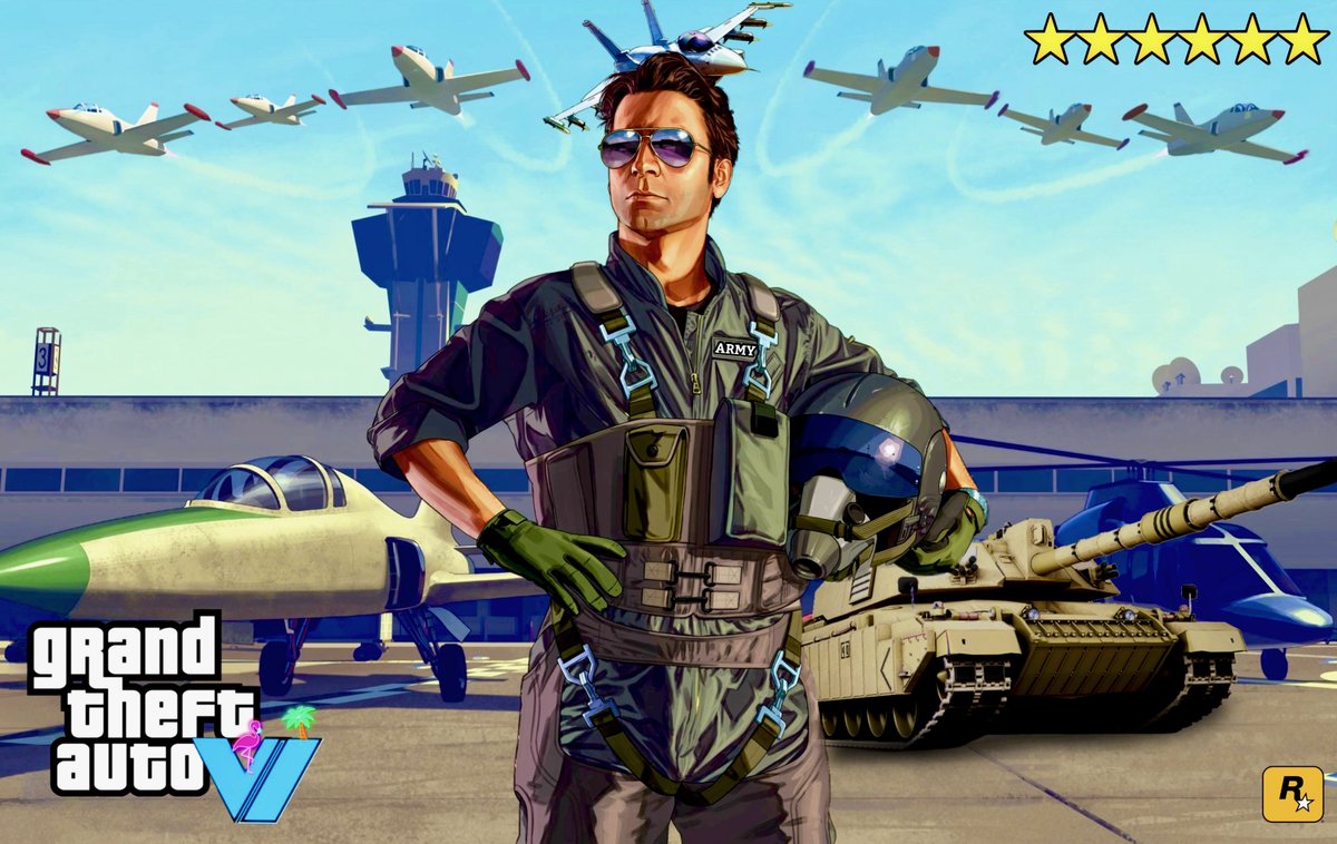 GTA 6 is rumored to feature a 6-star wanted level with military pursuits in tanks, helicopters and jets that fly from their base, taking time to arrive instead of spawning in for a tactical experience.