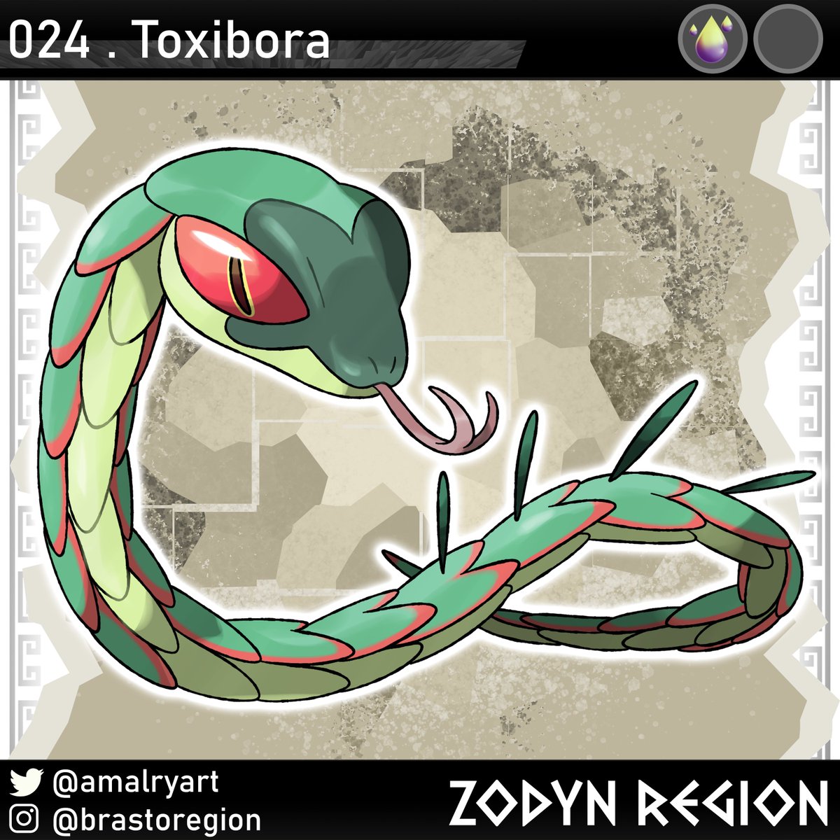 A wild Toxibora has appeared!

Toxibora's colors are completely adapted so that they can hide to prey on Rabunny that attack crops. Toxibora venom is highly toxic and can instantly paralyze its prey.

#pokemon #fakemon