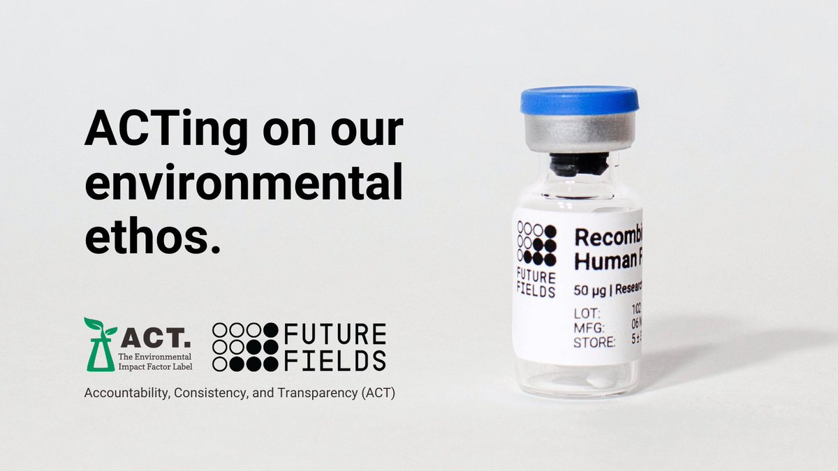 Future Fields (@futurefieldshq) on Twitter photo It's official! Future Fields' growth factors are the first in the world to obtain the ACT Label from <a href="/My_Green_Lab/">My Green Lab</a>. π
ACT makes it easy for you to choose more sustainable lab products. When buying reagents, look for the ACT label and logo. βοΈ
Read more: bit.ly/3J1lNDX It's official! Future Fields' growth factors are the first in the world to obtain the ACT Label from <a href="/My_Green_Lab/">My Green Lab</a>. π
ACT makes it easy for you to choose more sustainable lab products. When buying reagents, look for the ACT label and logo. βοΈ
Read more: bit.ly/3J1lNDX