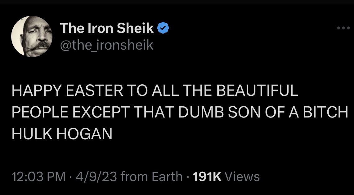 dahomiejoebro's tweet photo. RIP to the Iron Shiek. I’m really going to miss his tweets. No one hated Hogan more than him. https://t.co/Wr8zjHyCp7