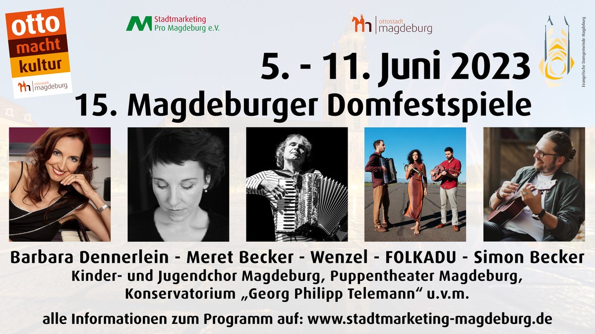 Es gibt noch Karten, für die Veranstaltungen der 15. Magdeburger Domfestspiele, an der Abendkasse. 

#Magdeburg #ottostadt <a href="/Ottostadt/">Ottostadt Magdeburg</a> 
@Dom_Magdeburg #MagdeburgerDomfestspiele