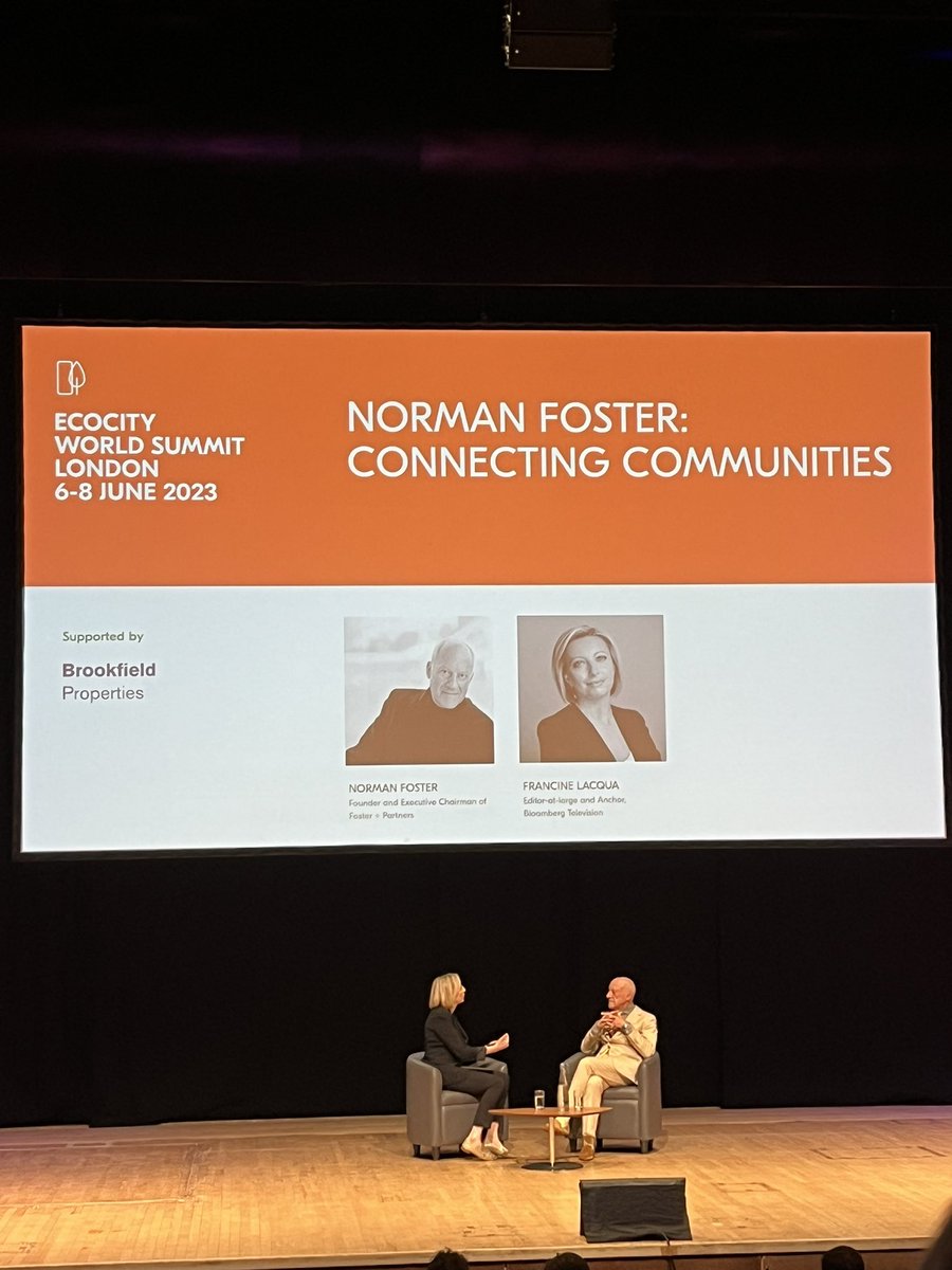 Norman Foster on his ideal city: “it’s much much greener, it’s quieter, it’s for pedestrians. More biodiversity, more animals. Architecture is more porous”
#Ecocity2023