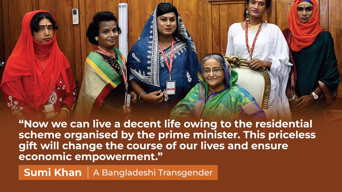 PM #SheikhHasina has included the #transgender community in the #Ashrayan project as an effort to give them a normal life and social dignity. 140 trans people have received a govt-built home with a piece of land for free under this project.
👉wionews.com/opinions-blogs…
@WIONews