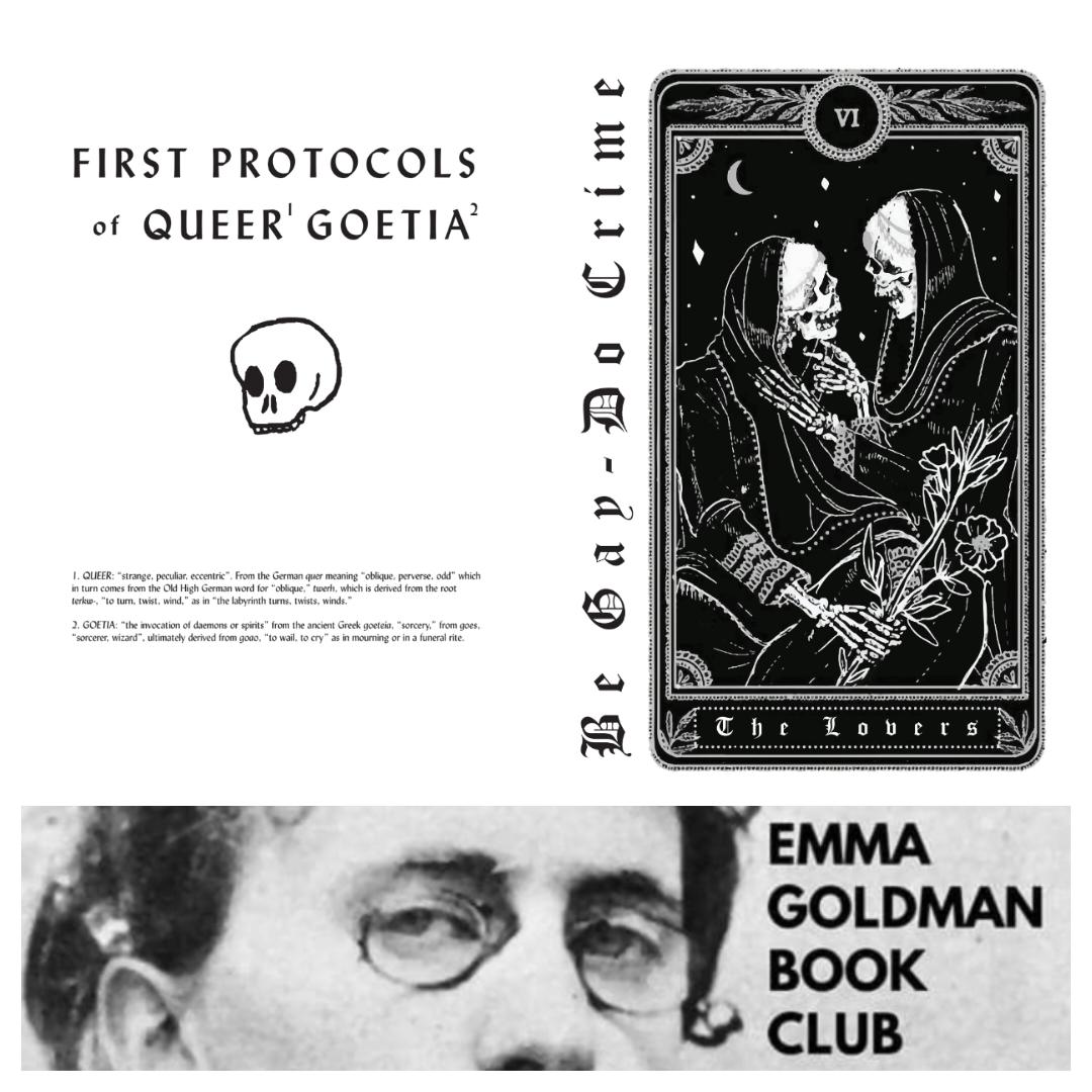 EGBC
June 17
730pm
Lit.
Be Gay Do Crime
haters.noblogs.org/files/2021/01/…
Zine designed by <a href="/HATERSCAFE/">HATERS CAFE 🧱</a>
First Protocols of Queer Goetia
theanarchistlibrary.org/library/anonym…
Finn's Place
<a href="/finnsplacetx/">Finn's Place</a>
5860 Interstate 20 Service Rd
Fort Worth, TX 76119
facebook.com/events/2011037…