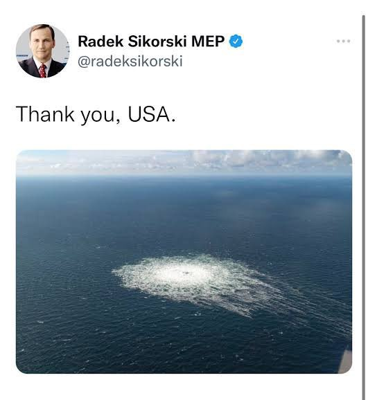 Hey, Anne Applebaum, remember when your husband, Radoslaw Sikorski, former Polish FM, thanked the US for its terror attack on Nordstream?