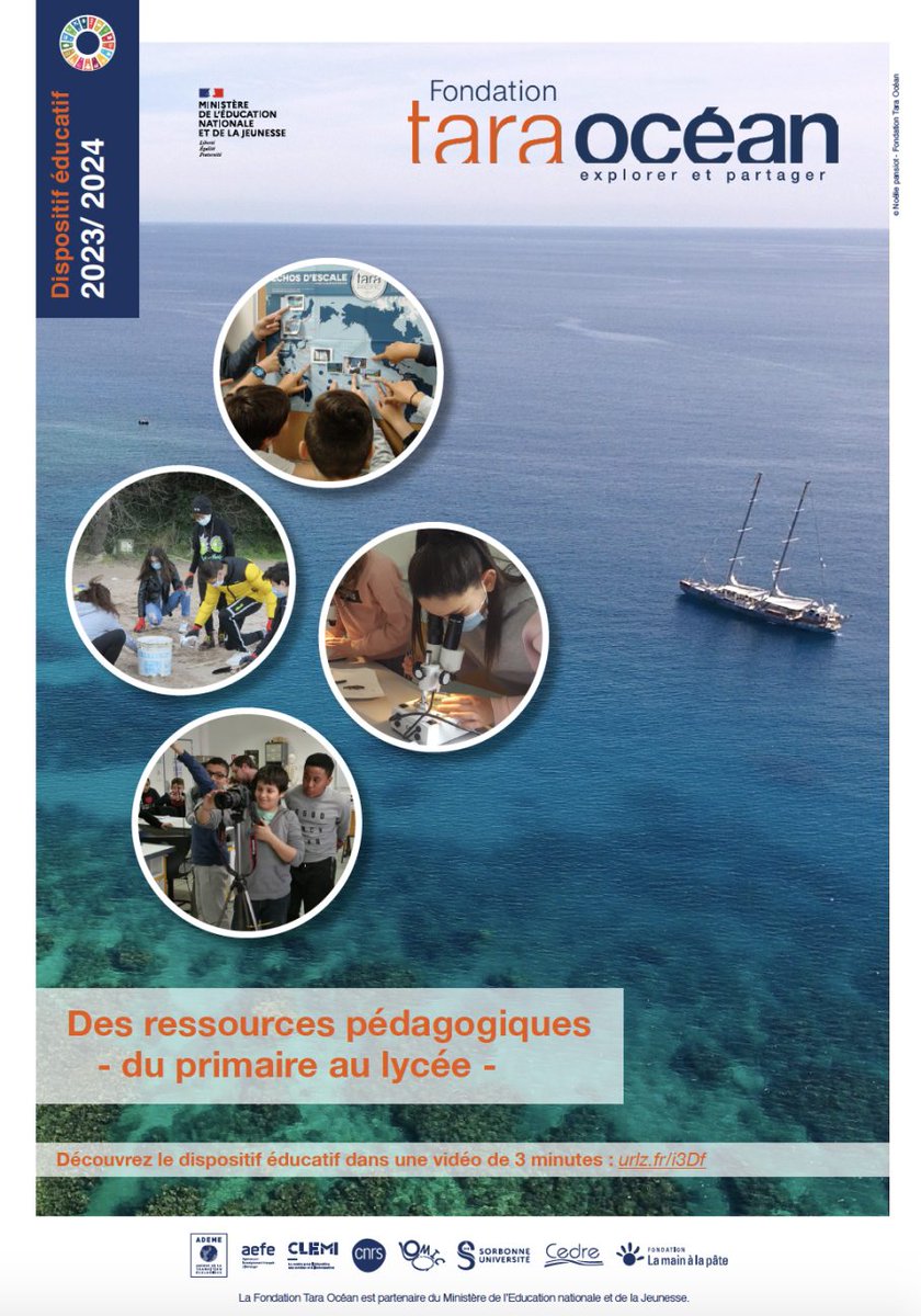 [Scolaires] #Enseignants,vous êtes à la recherche de ressources #pédagogiques du primaire au lycée ?  
🎓 Découvrez notre dispositif éducatif 2023-2024  : des activités sur l'Océan, le climat, la biodiversité pour toutes les #disciplines 
👉 fondationtaraocean.org/partager/forma…