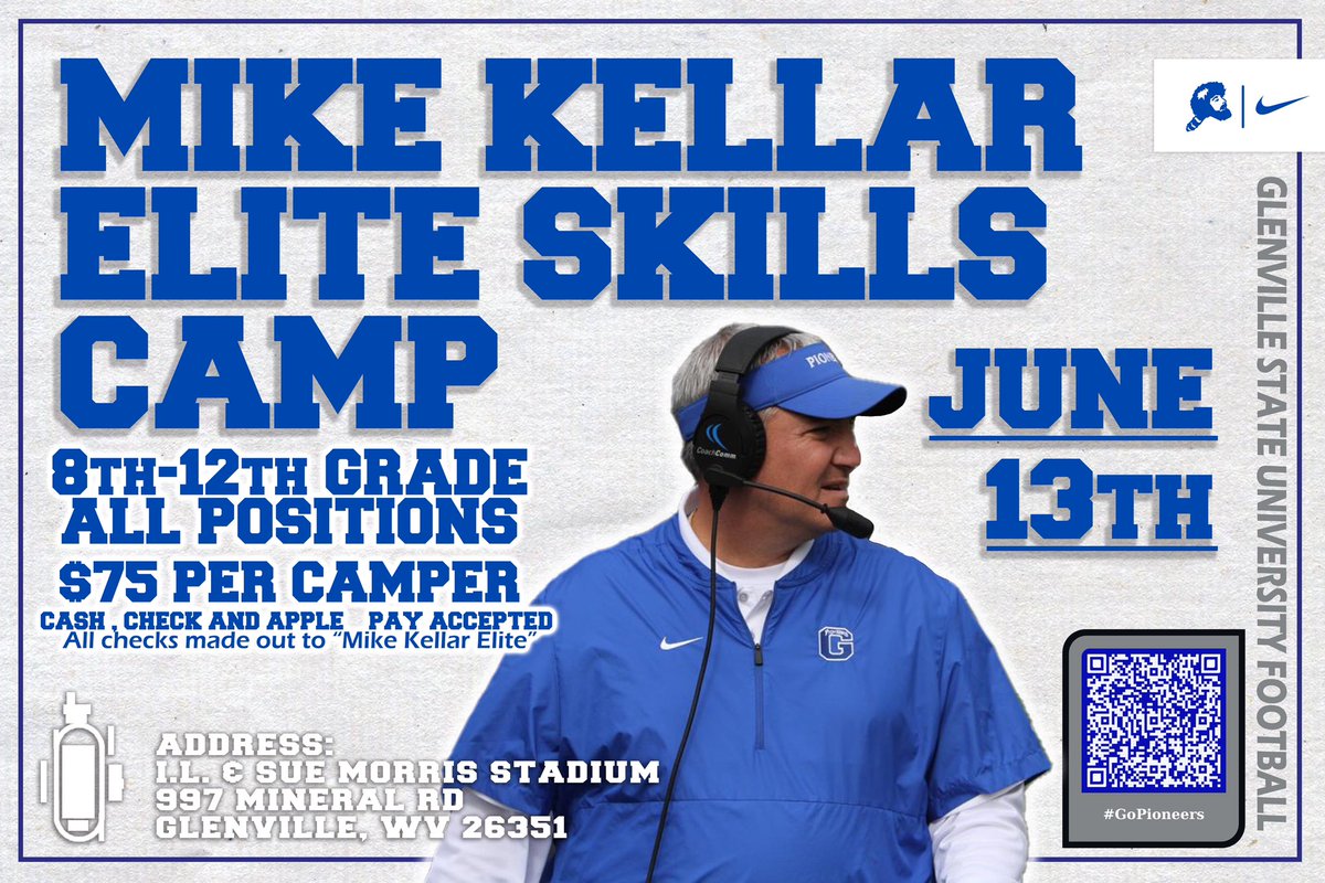 Can’t wait to see the talent in Glenville next week. Registration and testing is at 9am…skills and drills 10-12