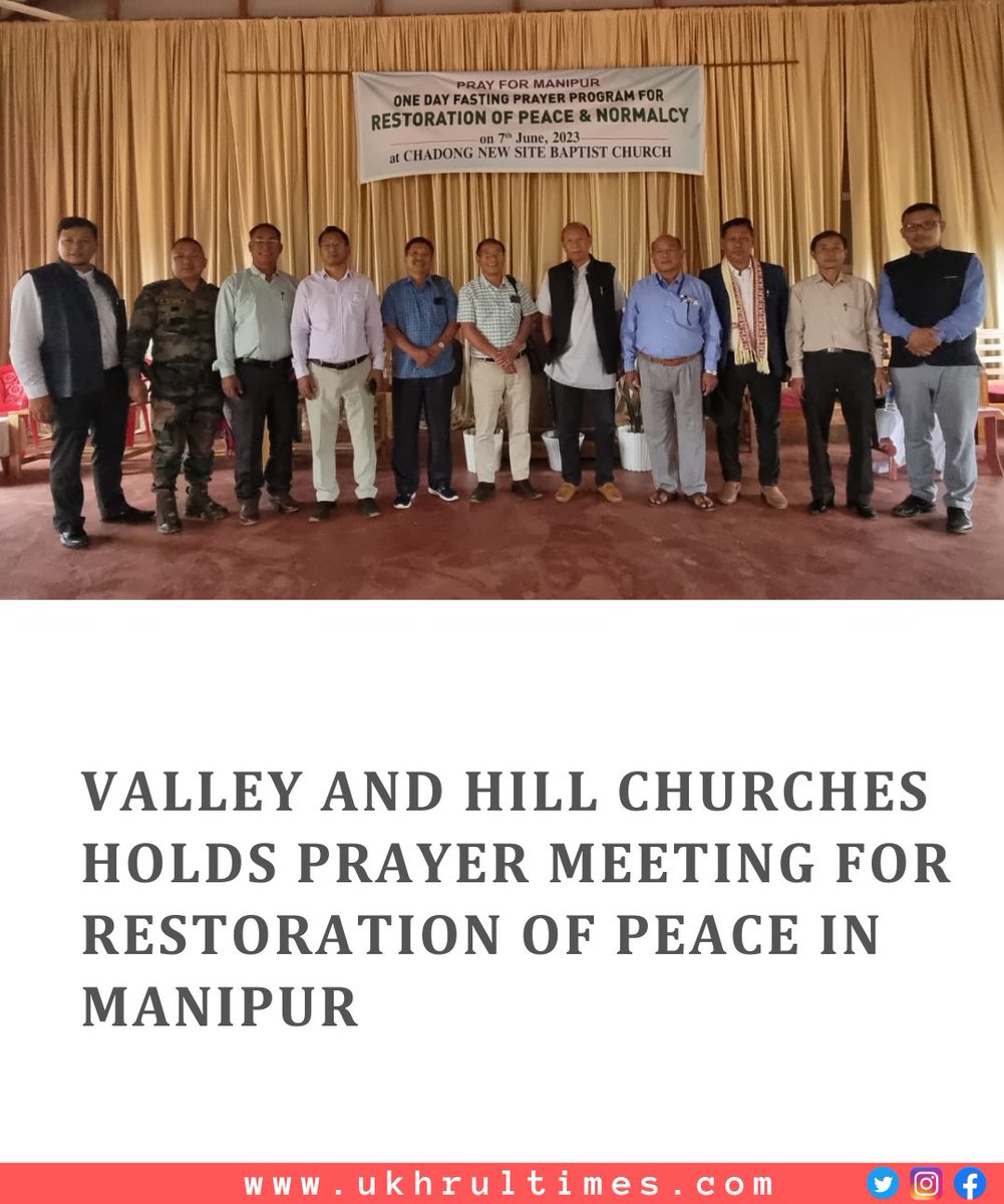 #Kamjong: More than 300 delegates from different #Churches attended the programme and also various issues facing #Meitei pastors and members under the prevailing situation was also discussed. Various #Tangkhul #Church leaders from various denomination also attended at Chadong New…