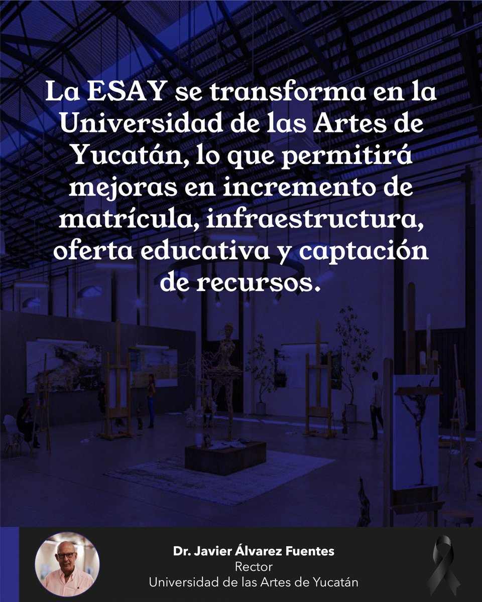 DavidmDMC's tweet photo. La ESAY se transforma en Universidad de las Artes. Gran logro para la cultura, impulsado por un gran artista y ser humano. Más allá de las palabras, nuestro legado son las obras... y la obra de Javier Álvarez seguirá dejando huella en las futuras generaciones de artistas. https://t.co/TkNiikHzr0