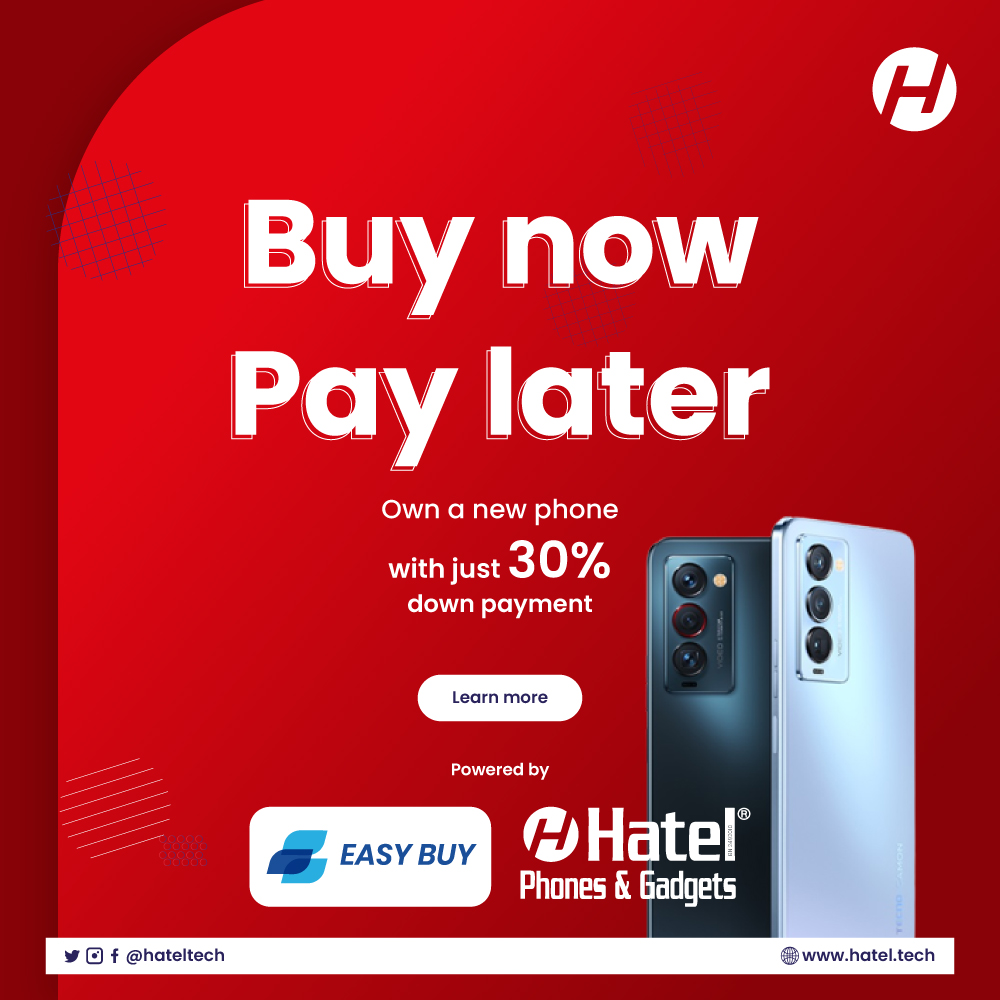 hateltech's tweet photo. Get your phone on credit in any of our stores and spread the payment across months.

With just a 30% down payment, you get to be a proud smartphone owner!

You get to have the opportunity of focusing on other responsibilities.

Message us today!

#EasyBuy #smartphones https://t.co/bvpqAQoJFJ