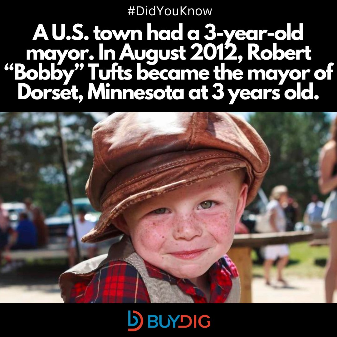 BUYDIG's tweet image. Would you vote for a 3-year old Mayor?

#allfacts #instagram #coolfacts #factoftheday #gk #worldfacts #education #factsonly #love